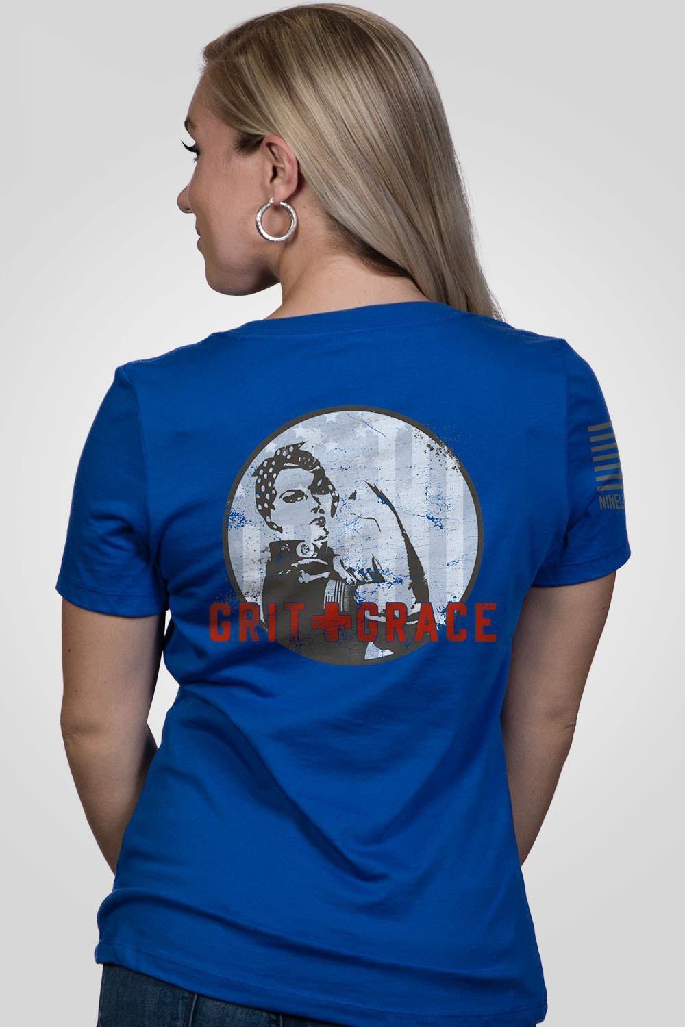 Grit and Grace - Women's V-Neck Shirt - Rosie The Riveter – Nine Line ...